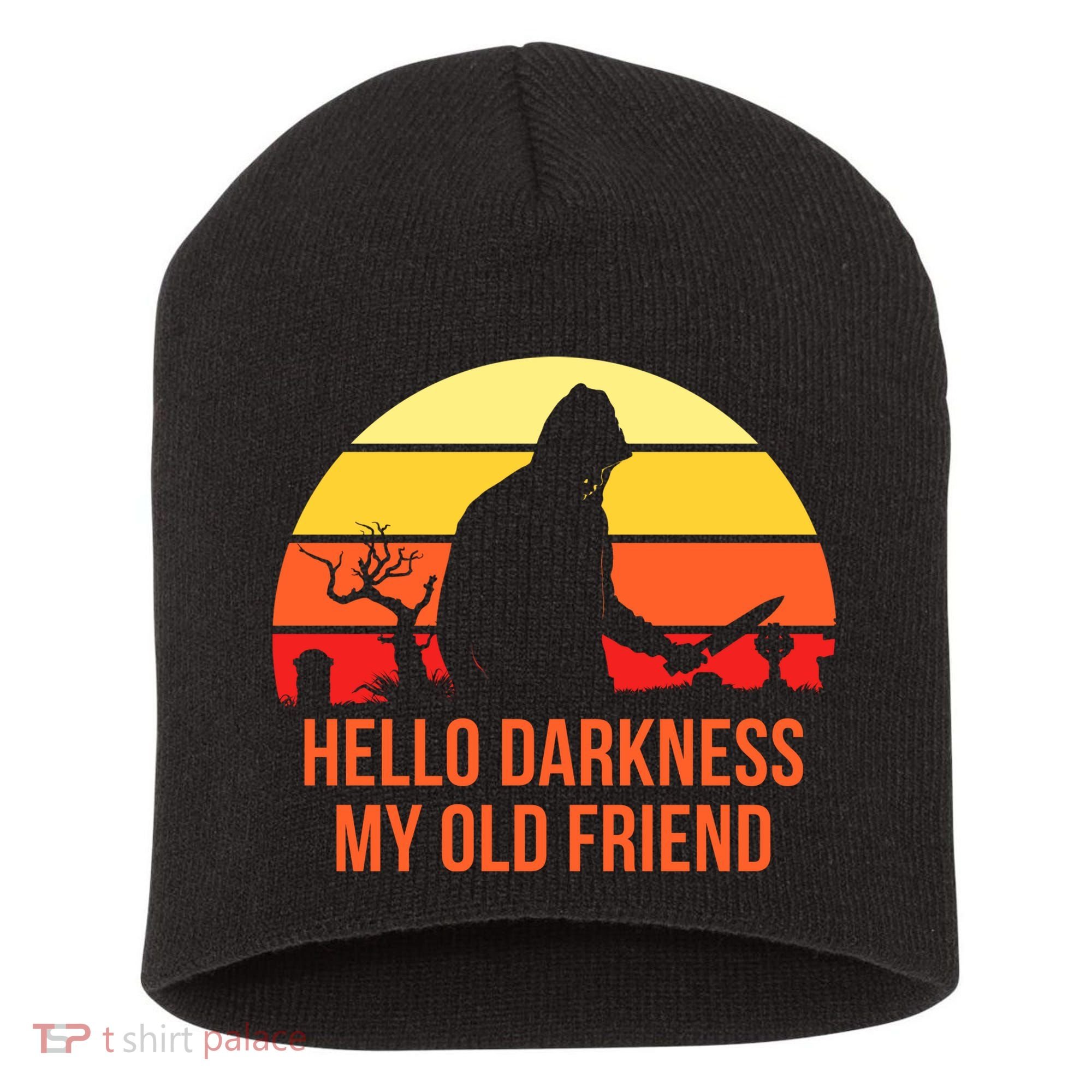 Scary Hello Darkness My Old Friend Short Acrylic Beanie