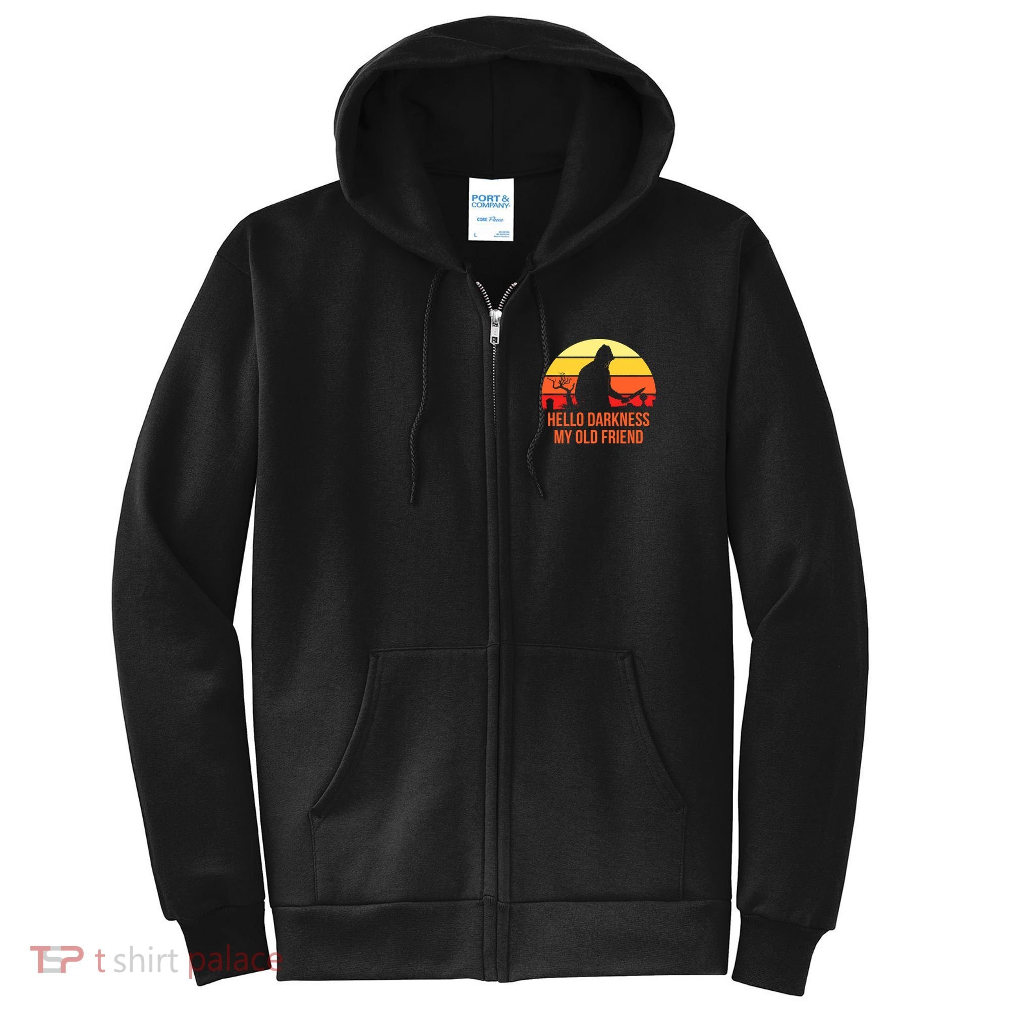 Scary Hello Darkness My Old Friend Full Zip Hoodie