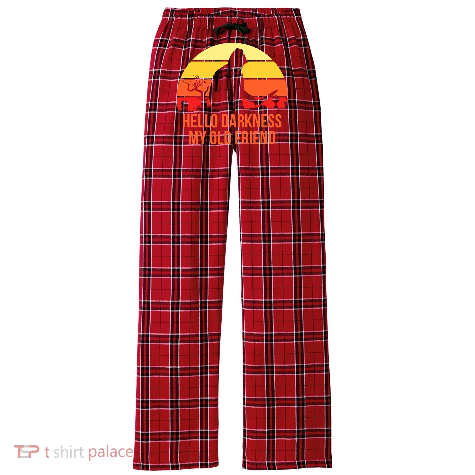 Scary Hello Darkness My Old Friend Women's Flannel Plaid Pajama Pants