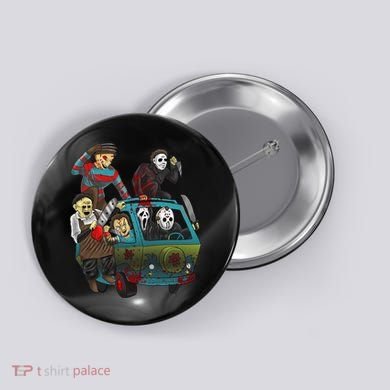 Scary Holocaust Machine Van Movie Characters Button