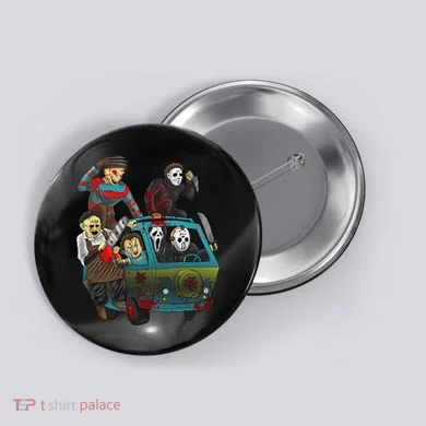 Scary Holocaust Machine Van Movie Characters Button