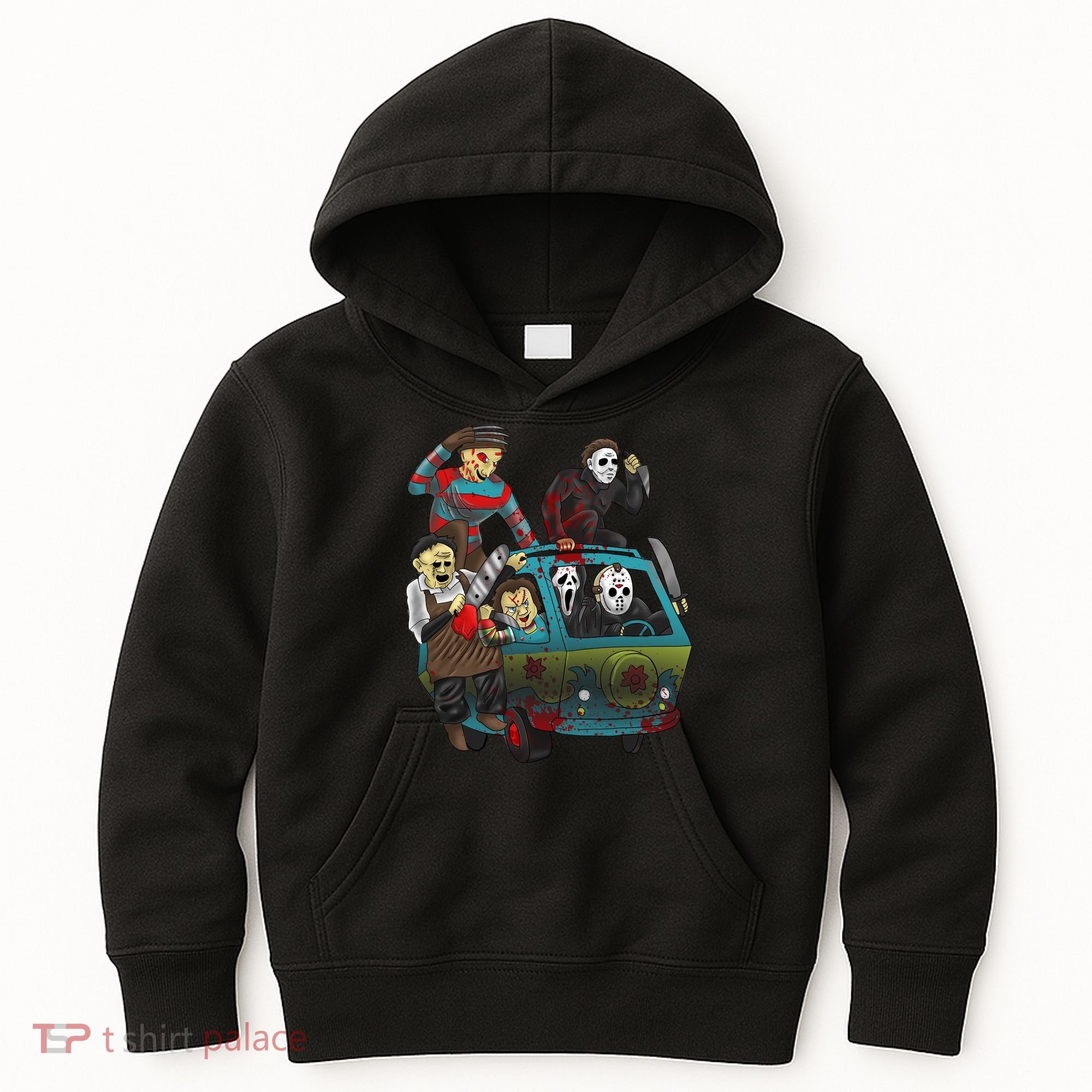 Scary Holocaust Machine Van Movie Characters Kids Hoodie