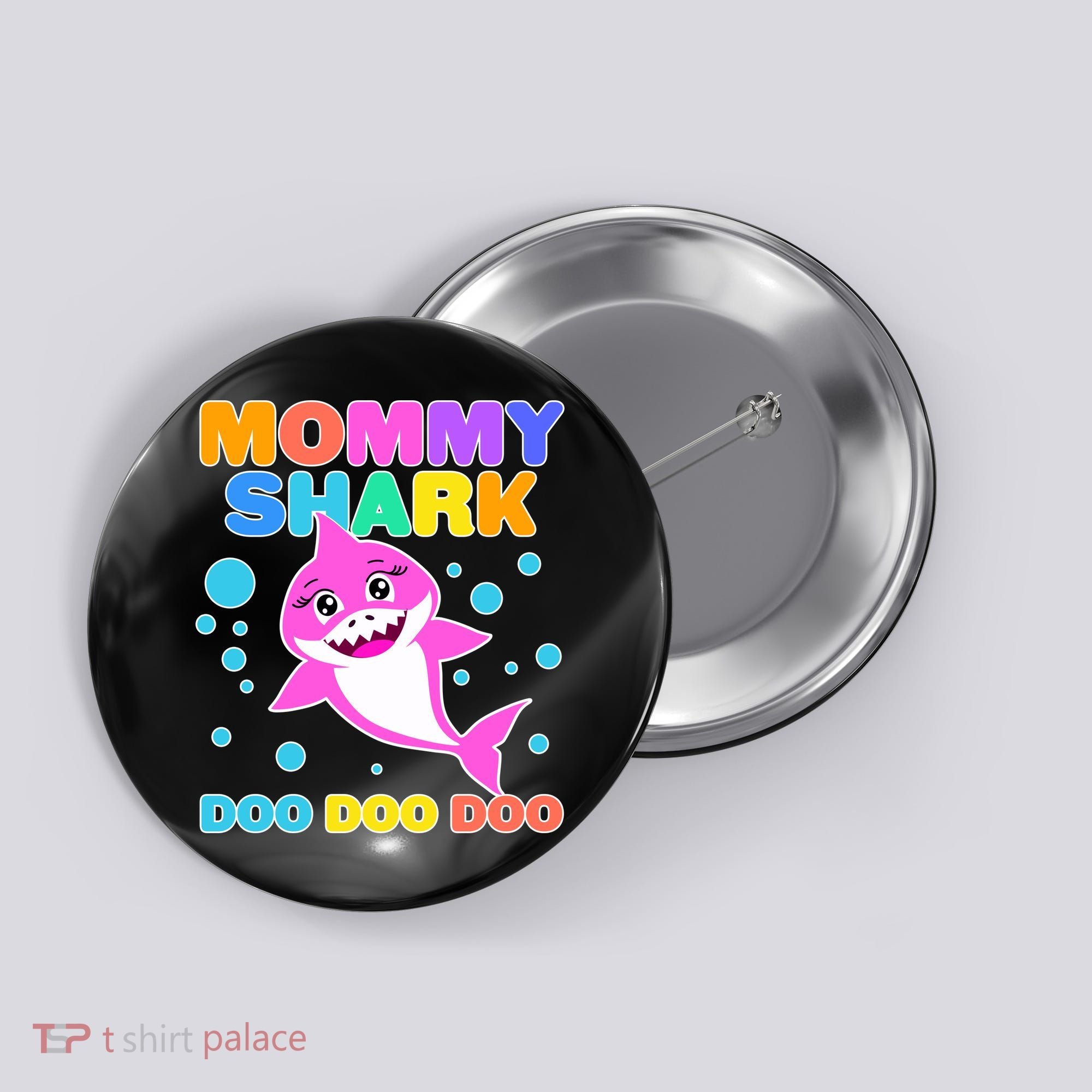 Scary Mommy Shark Doo Doo Doo Halloween Button