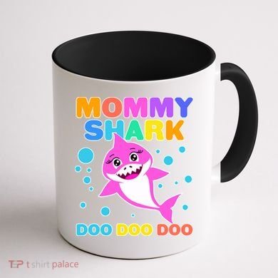 Scary Mommy Shark Doo Doo Doo Halloween Coffee Mug back