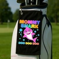 Scary Mommy Shark Doo Doo Doo Halloween Golf Towel thumb 2