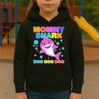 Scary Mommy Shark Doo Doo Doo Halloween Kids Hoodie thumb 3