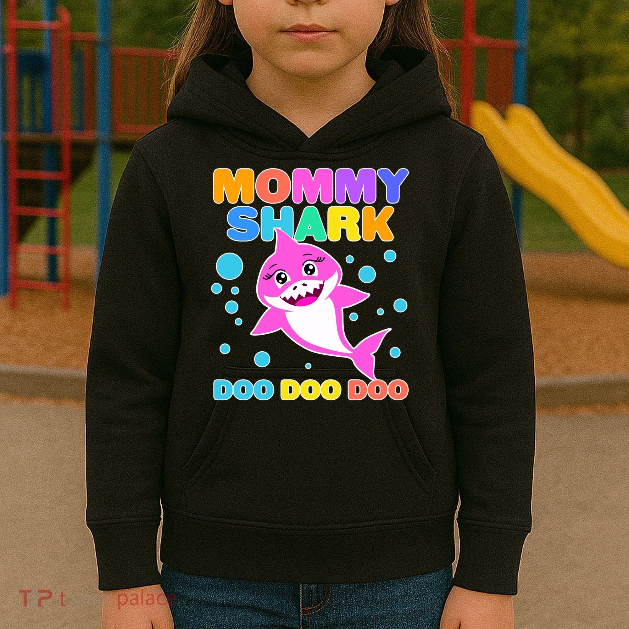 Scary Mommy Shark Doo Doo Doo Halloween Kids Hoodie