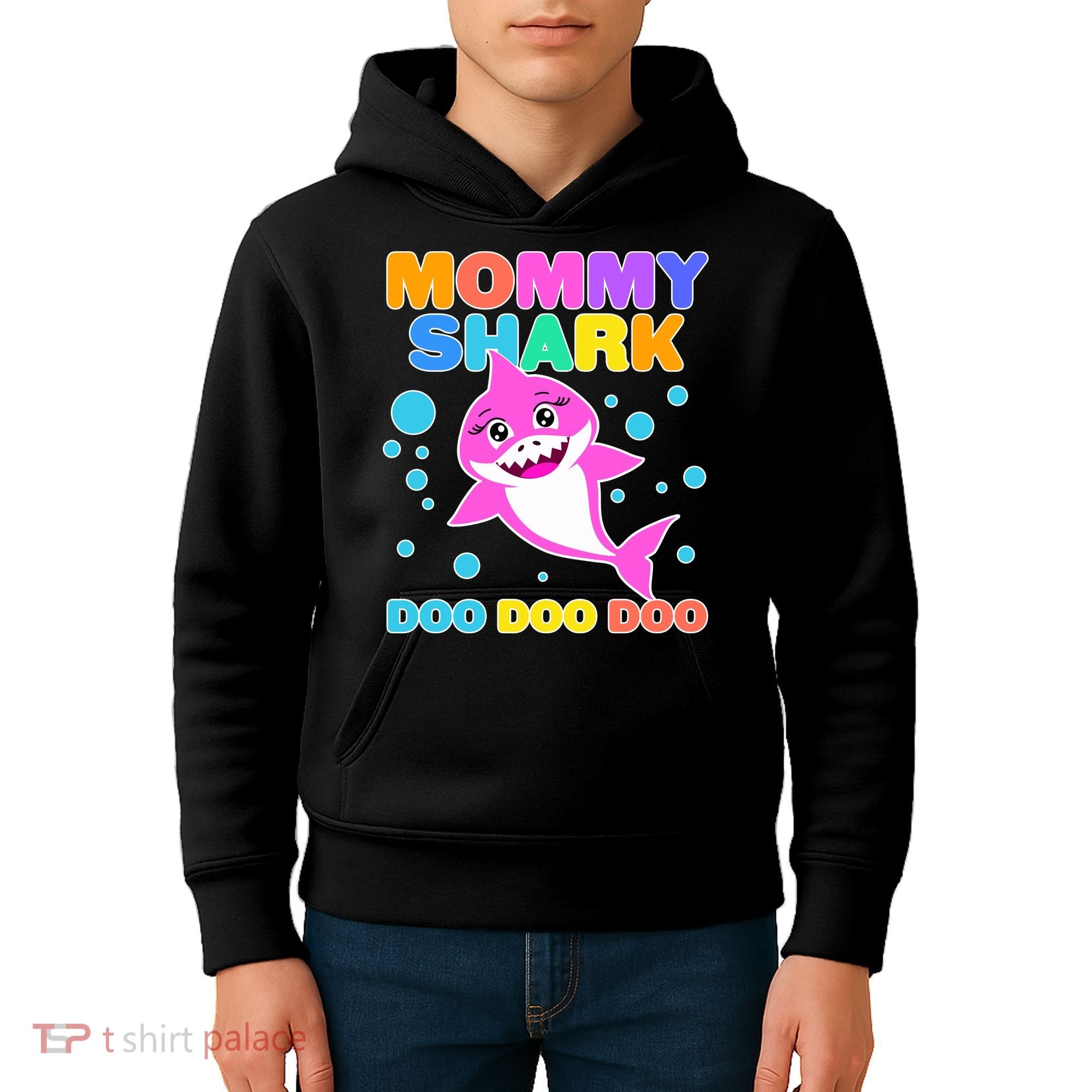 Scary Mommy Shark Doo Doo Doo Halloween Kids Hoodie