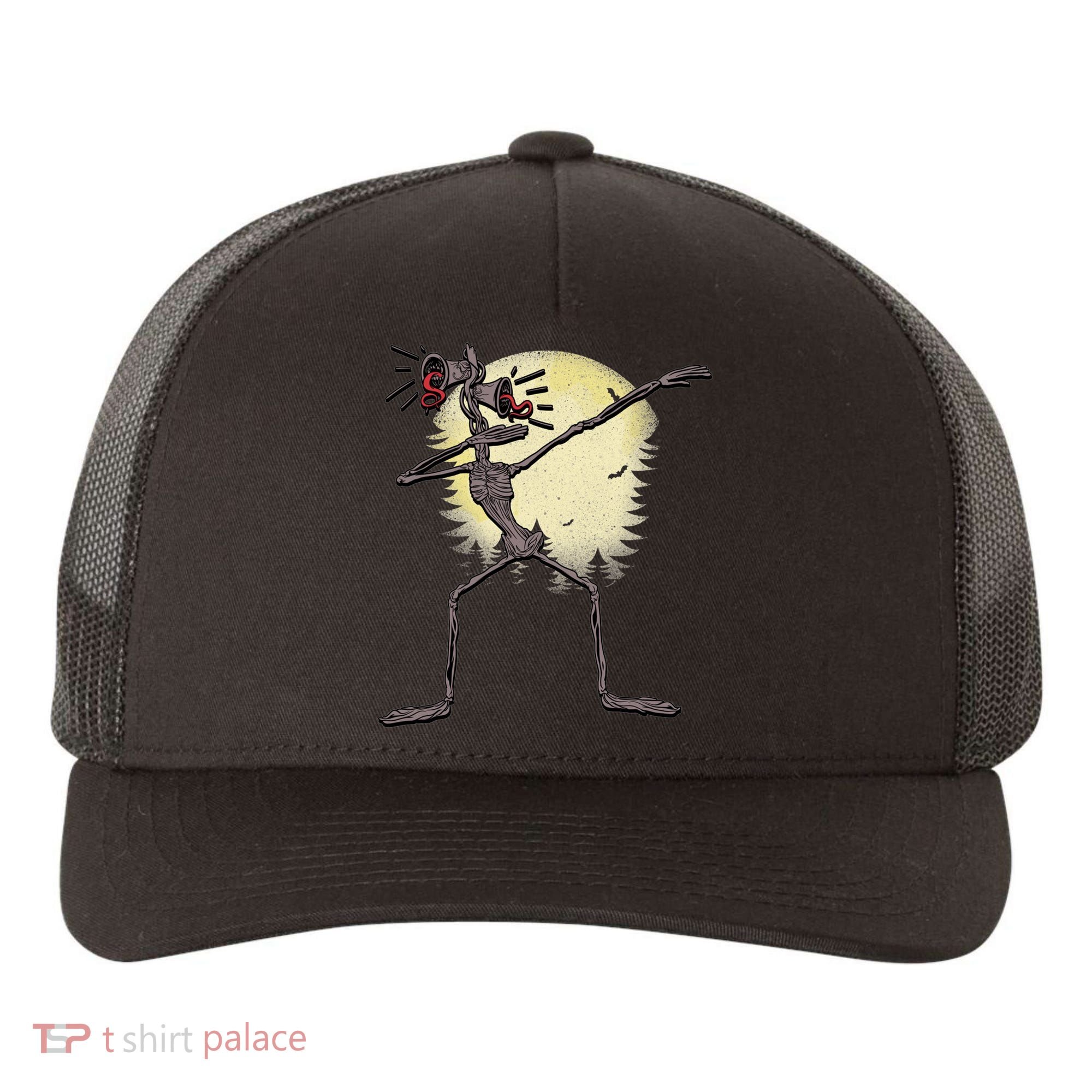 Scary Siren Head Monster Dabbing Yupoong Adult 5-Panel Trucker Hat