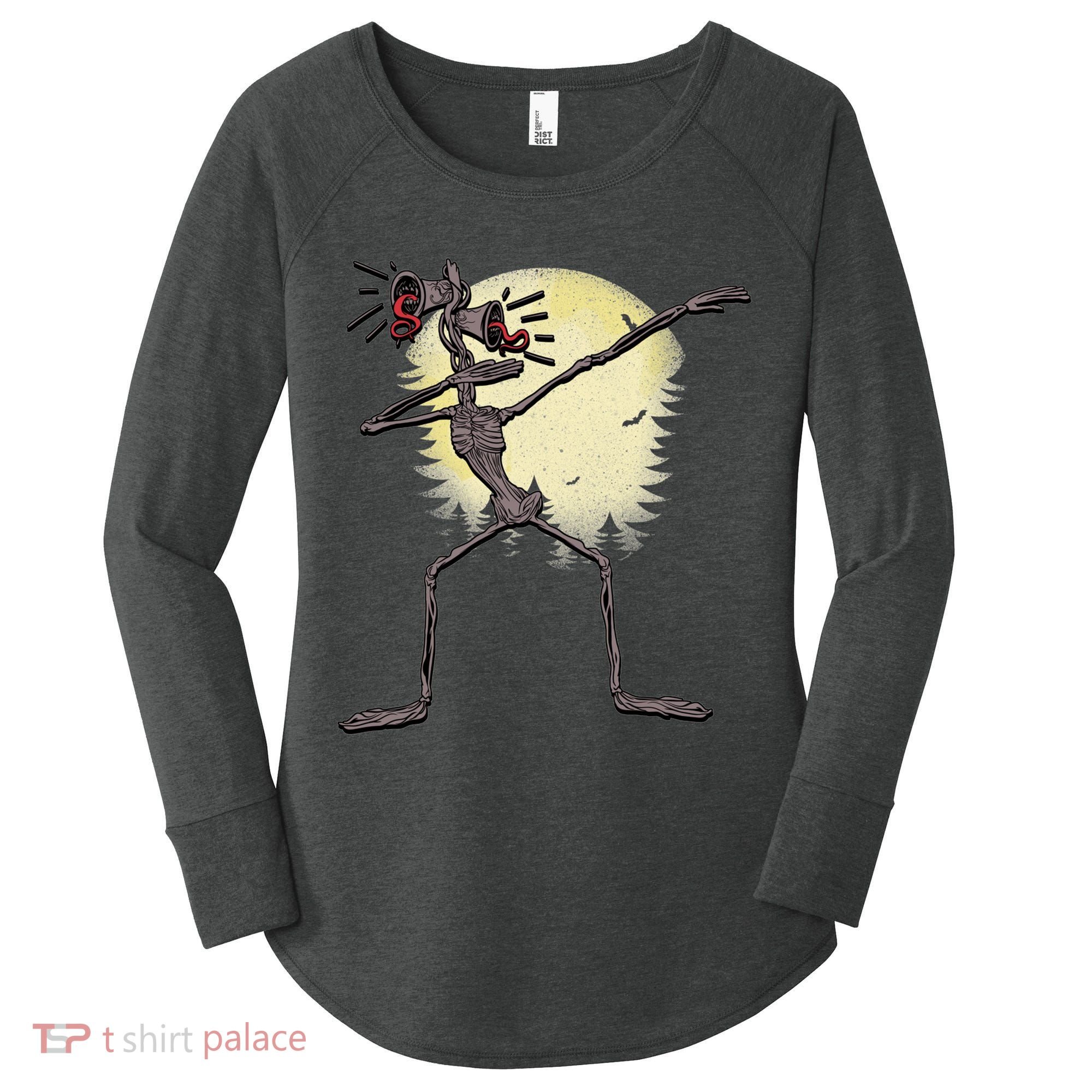 Scary Siren Head Monster Dabbing Women's Perfect Tri Tunic Long Sleeve Shirt