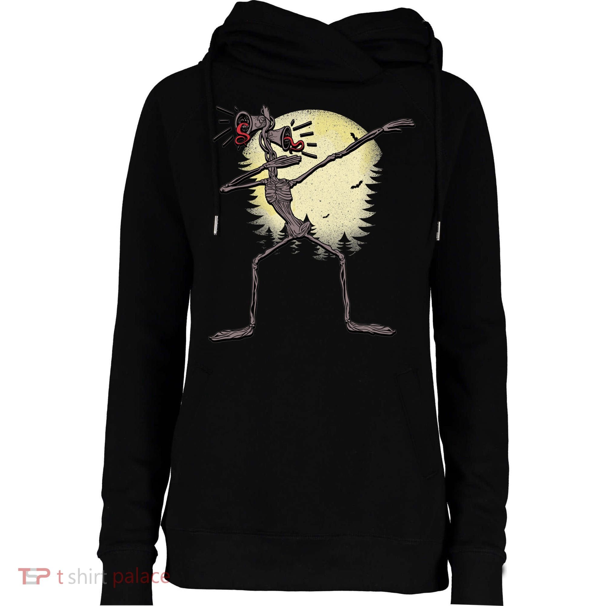 Scary Siren Head Monster Dabbing Womens Funnel Neck Pullover Hood
