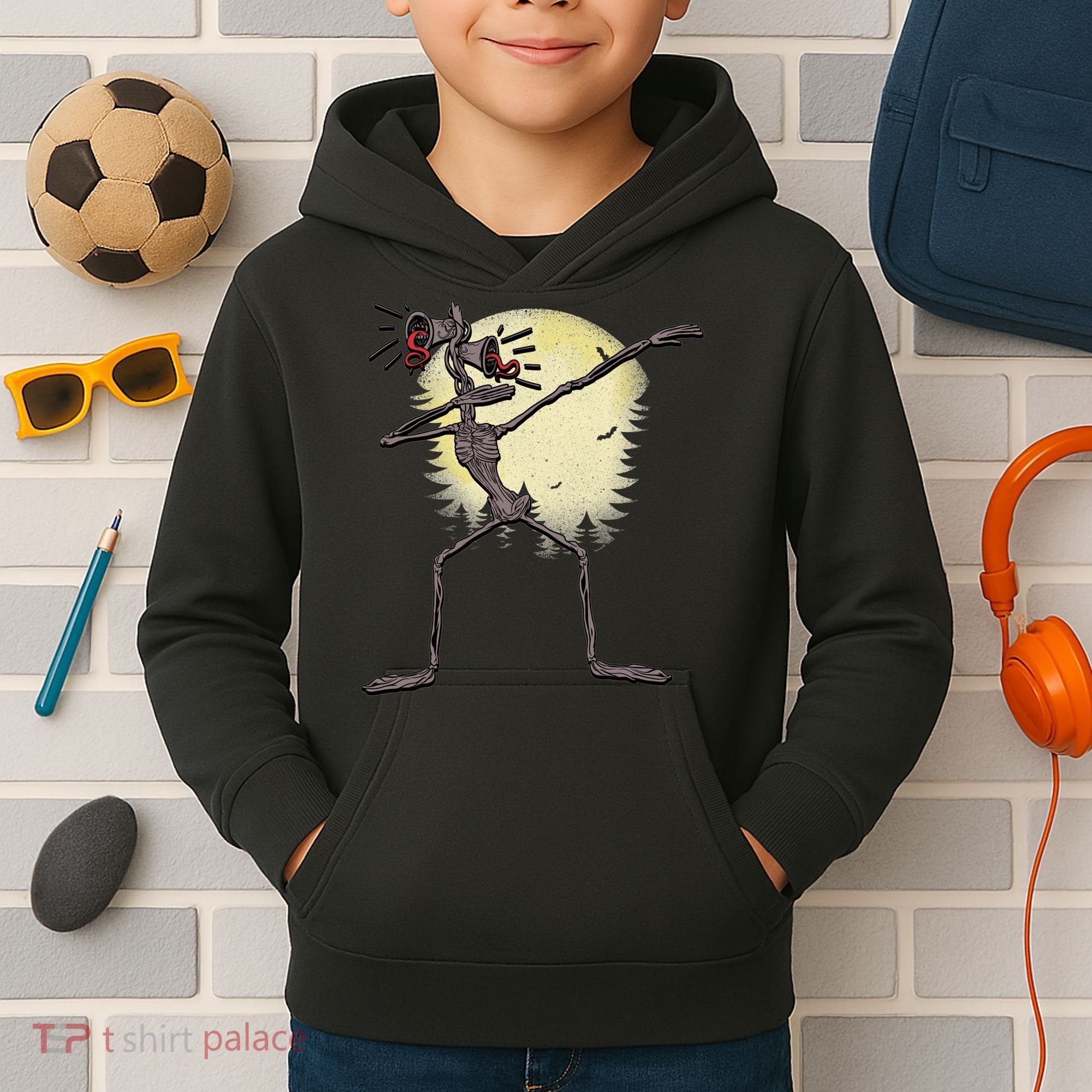 Scary Siren Head Monster Dabbing Kids Hoodie
