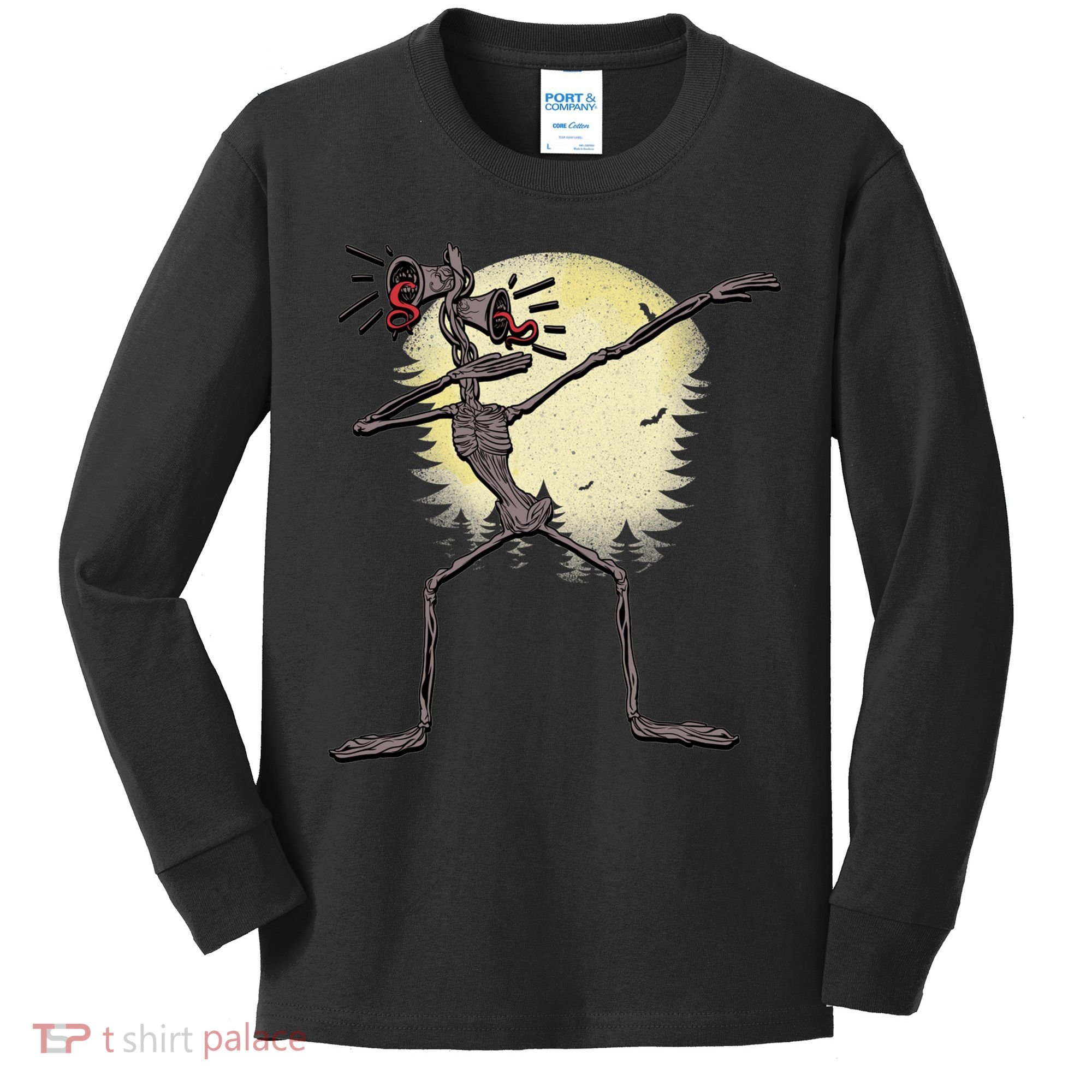Scary Siren Head Monster Dabbing Kids Long Sleeve Shirt