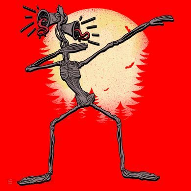 Scary Siren Head Monster Dabbing Santa Hat