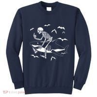 Scary Skeleton Riding Shark Sweatshirt thumb 0
