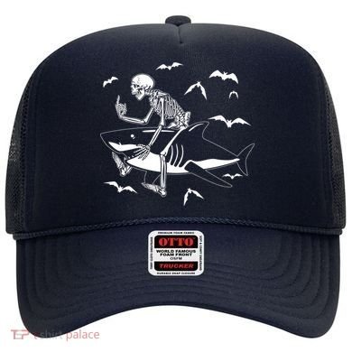Scary Skeleton Riding Shark Hat
