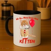Scary We All Meow Down Here Clown Cat Kitten Coffee Mug thumb 4