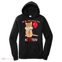 Scary We All Meow Down Here Clown Cat Kitten Women's Hoodie thumb 0