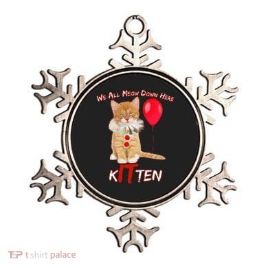 Scary We All Meow Down Here Clown Cat Kitten Ornament