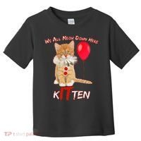 Scary We All Meow Down Here Clown Cat Kitten Toddler T-Shirt thumb 0