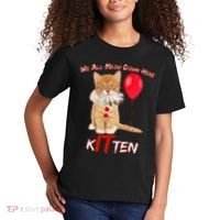 Scary We All Meow Down Here Clown Cat Kitten Kids T-Shirt thumb 2