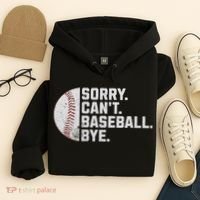 Sorry Can't Baseball Bye Funny Baseball For Women Hoodie thumb 4
