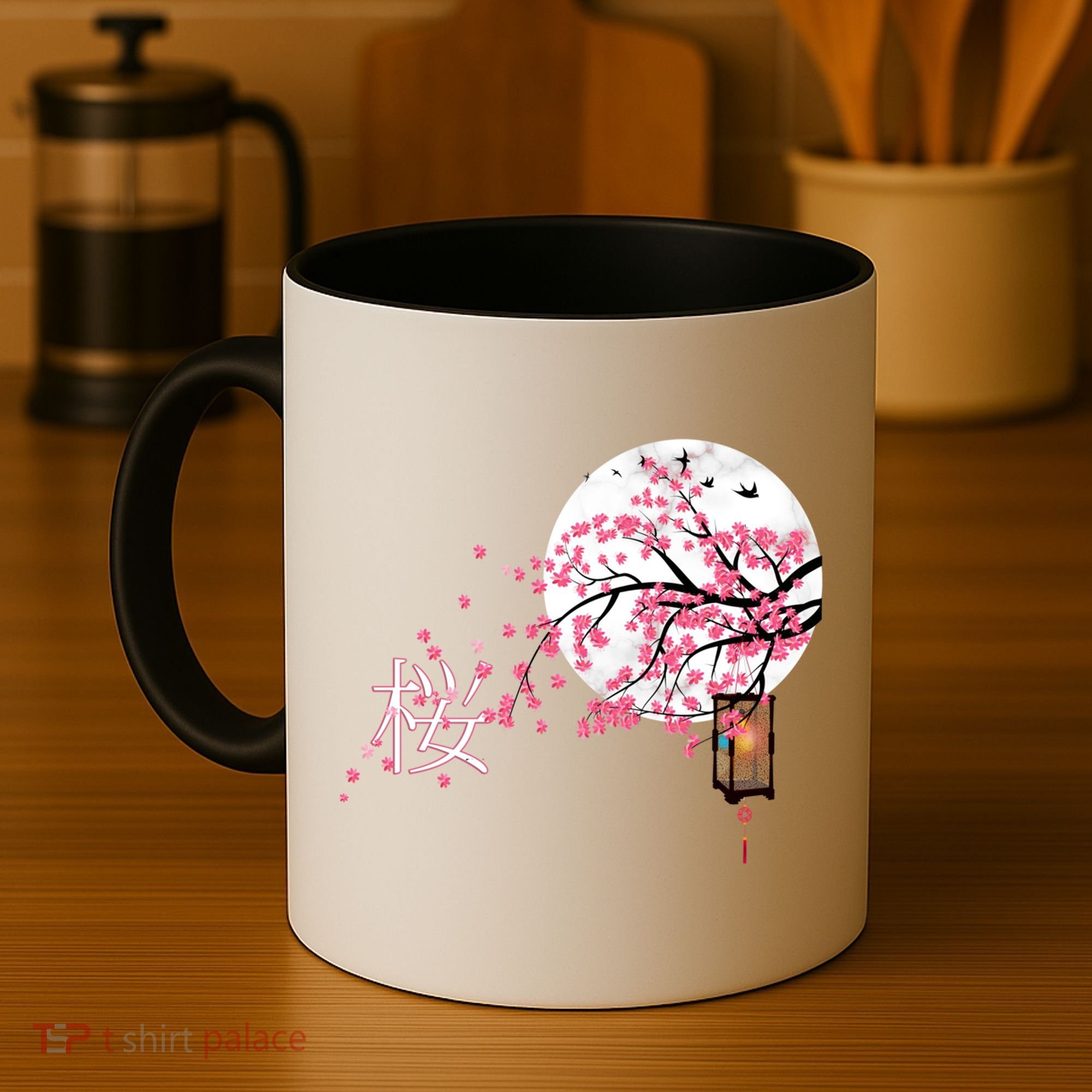 Sakura 桜 Cherry Blossom Japanese Graphical Art Flower Cool Gift Coffee Mug