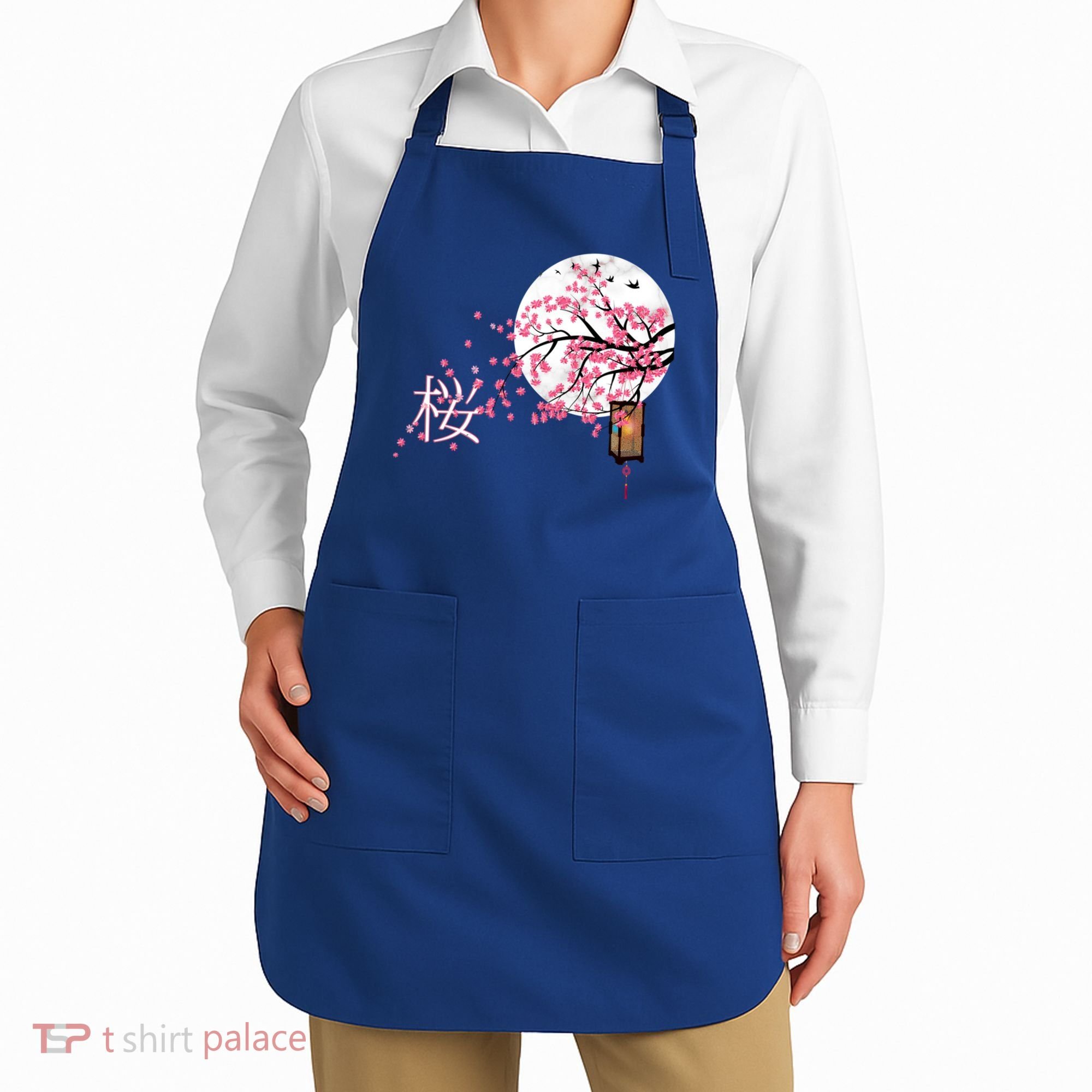 Sakura 桜 Cherry Blossom Japanese Graphical Art Flower Cool Gift Apron