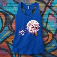 Sakura 桜 Cherry Blossom Japanese Graphical Art Flower Cool Gift Women's Tank Top thumb 3