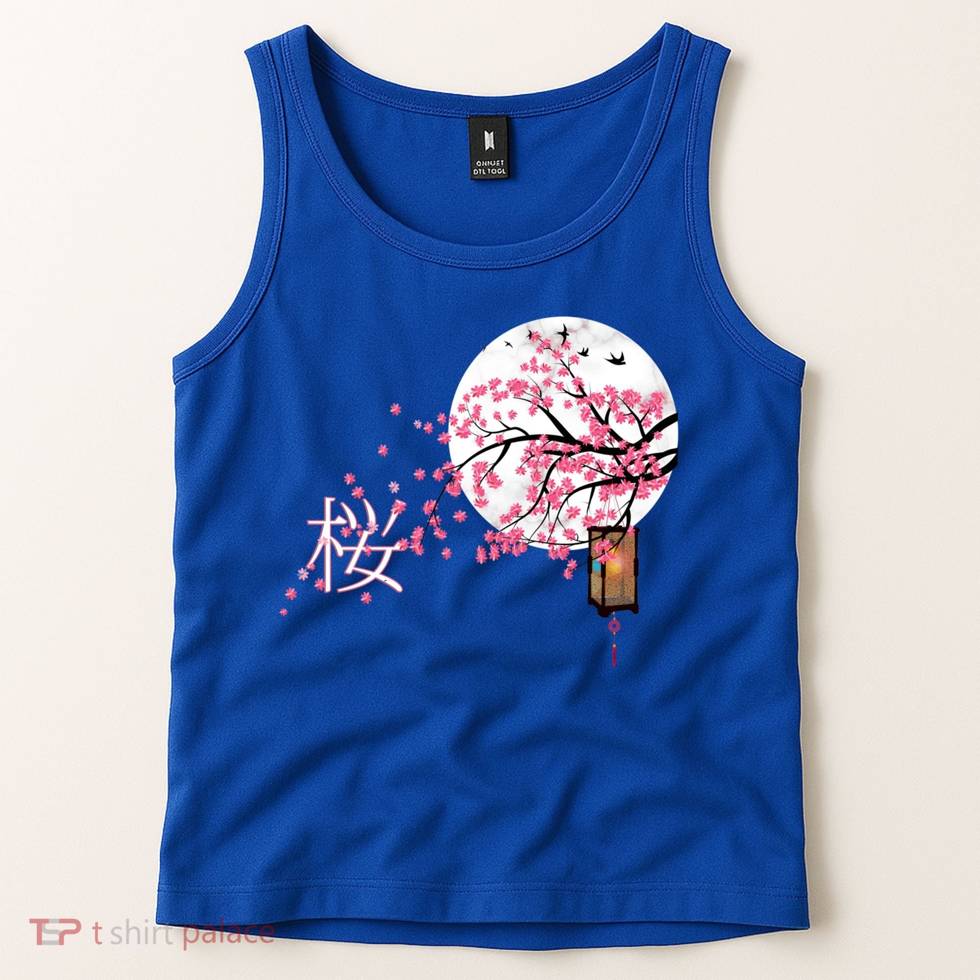 Sakura 桜 Cherry Blossom Japanese Graphical Art Flower Cool Gift Tank Top