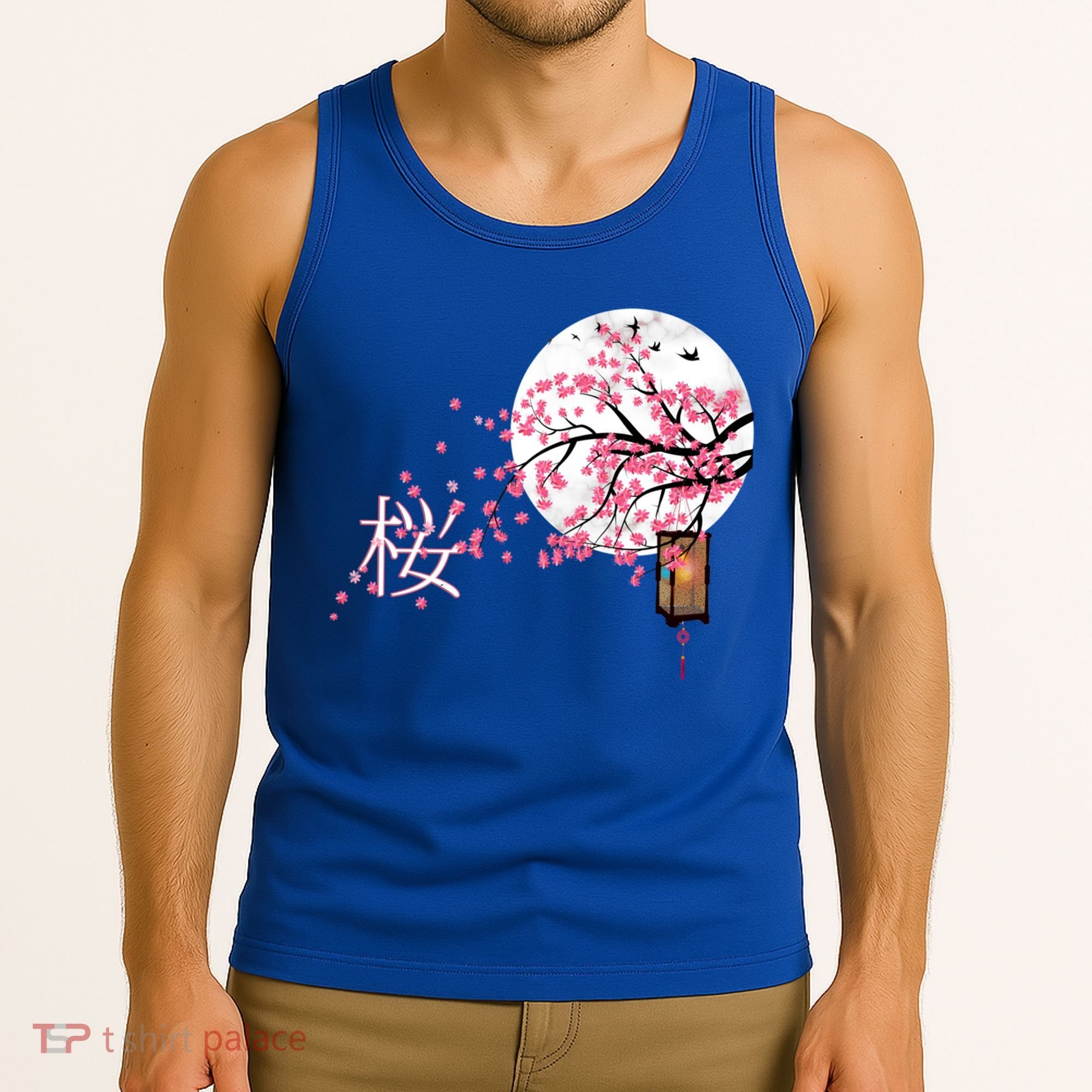 Sakura 桜 Cherry Blossom Japanese Graphical Art Flower Cool Gift Tank Top