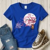 Sakura 桜 Cherry Blossom Japanese Graphical Art Flower Cool Gift Women's T-Shirt thumb 3