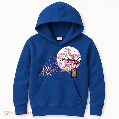 Sakura 桜 Cherry Blossom Japanese Graphical Art Flower Cool Gift Kids Hoodie
