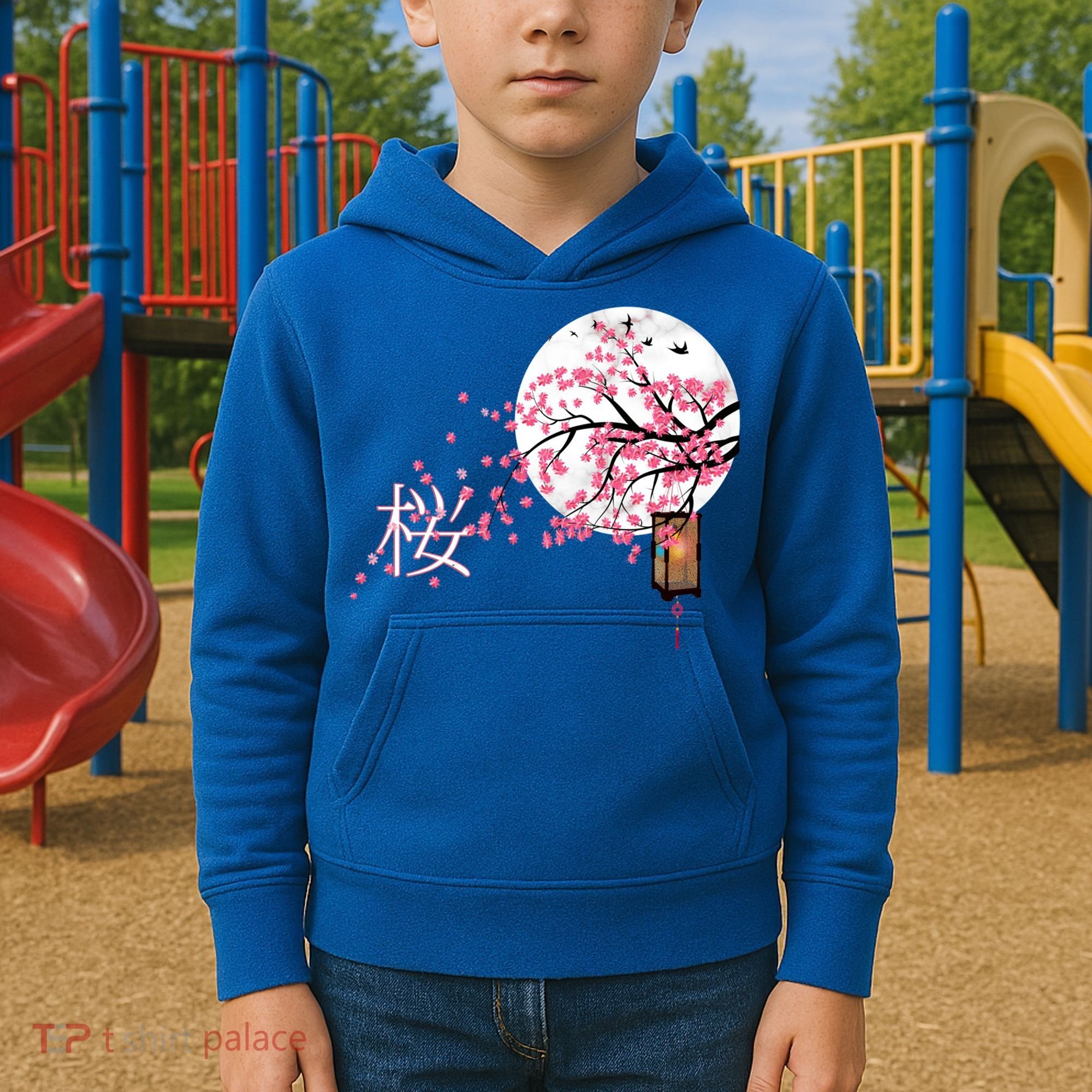 Sakura 桜 Cherry Blossom Japanese Graphical Art Flower Cool Gift Kids Hoodie