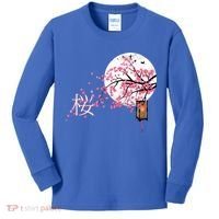 Sakura 桜 Cherry Blossom Japanese Graphical Art Flower Cool Gift Kids Long Sleeve Shirt thumb 0