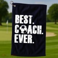 SOCCER COACH BEST COACH EVER SOCCER GIFT Golf Towel thumb 1