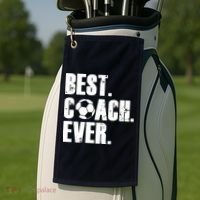 SOCCER COACH BEST COACH EVER SOCCER GIFT Golf Towel thumb 2