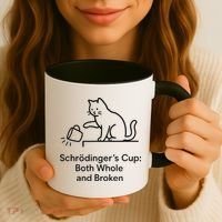 Schrodingers Cup Black Cat Funny Physics Pun Minimalist Coffee Mug thumb 3