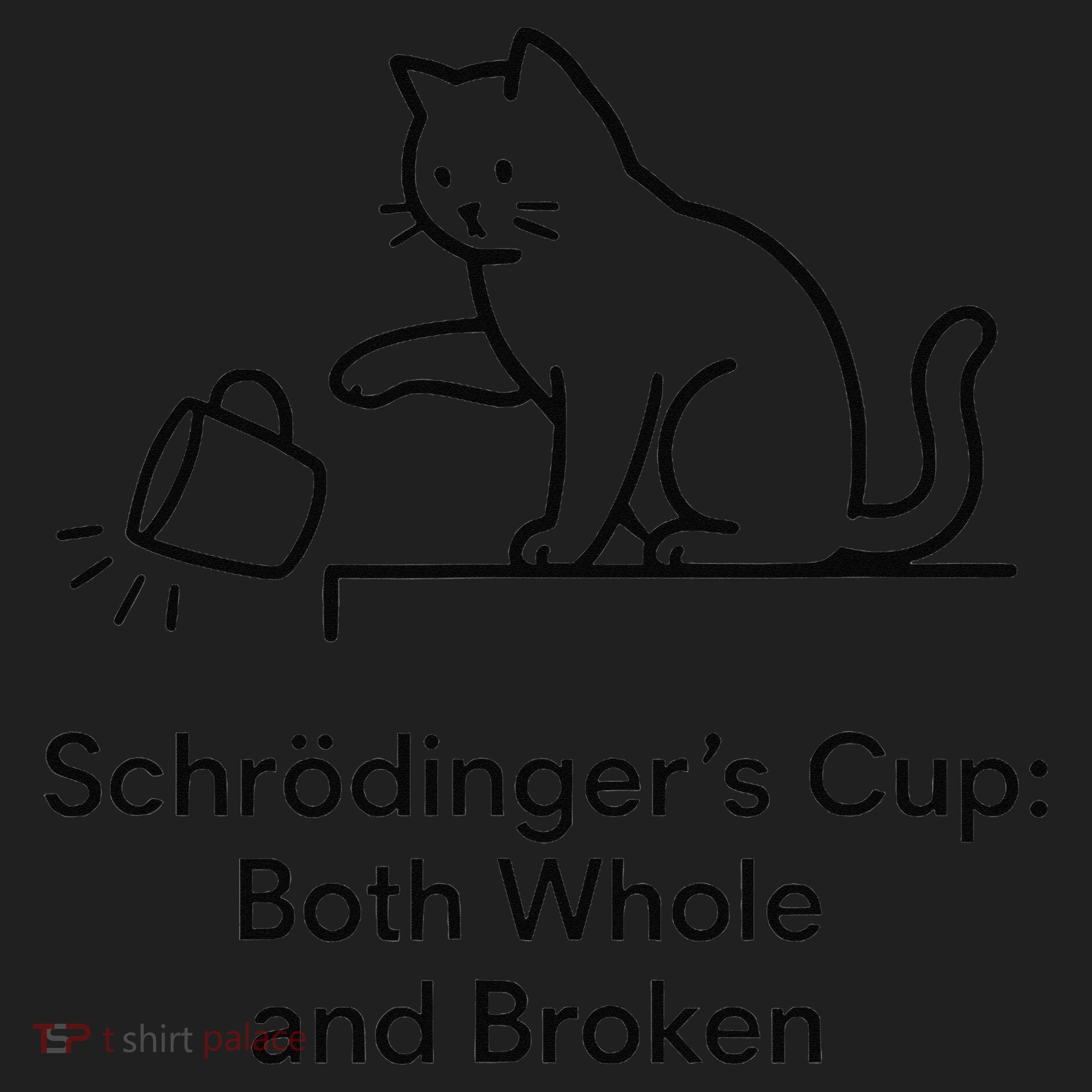 Schrodingers Cup Black Cat Funny Physics Pun Minimalist Beanie