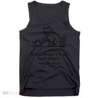 Schrodingers Cup Black Cat Funny Physics Pun Minimalist Tank Top thumb 0
