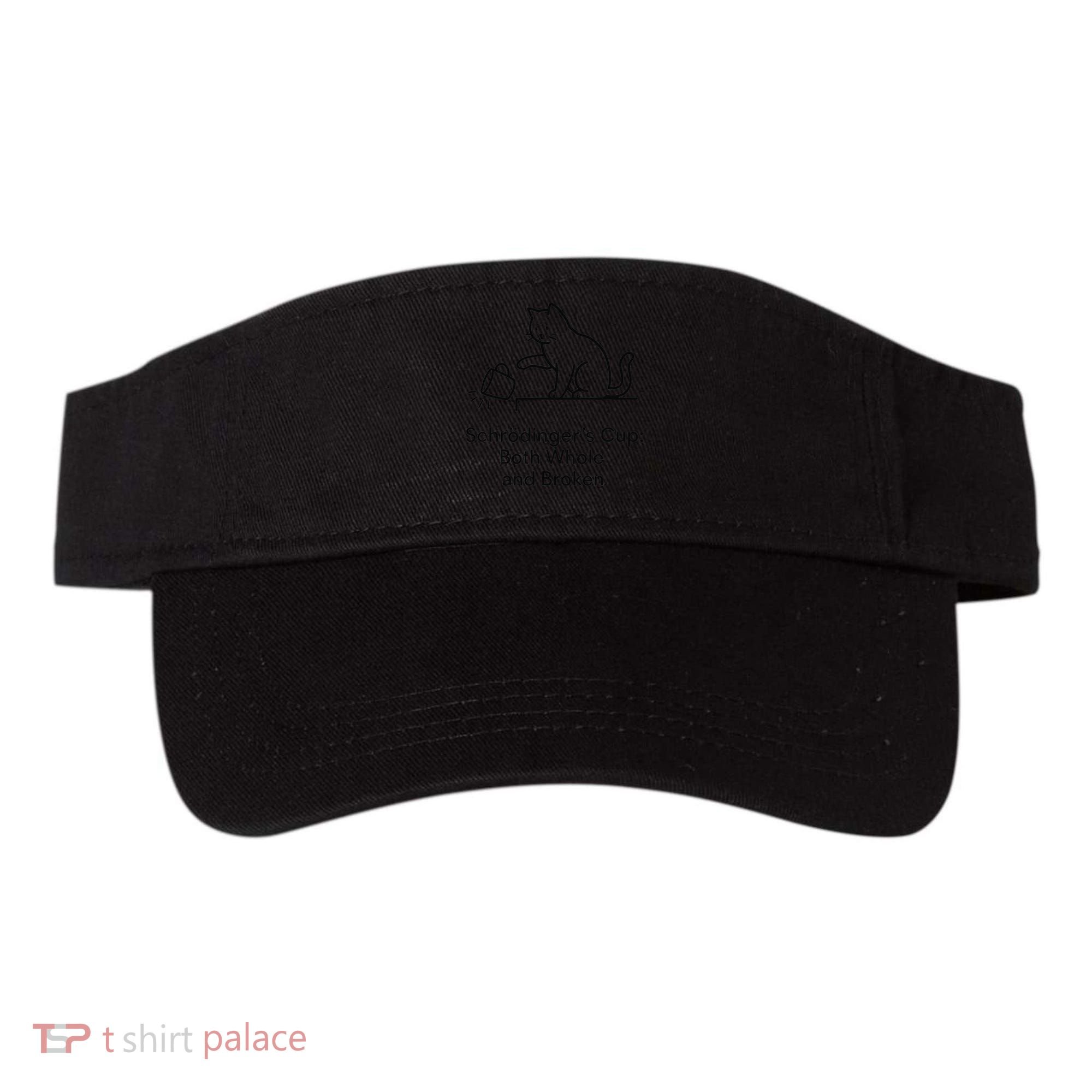 Schrodingers Cup Black Cat Funny Physics Pun Minimalist Visor