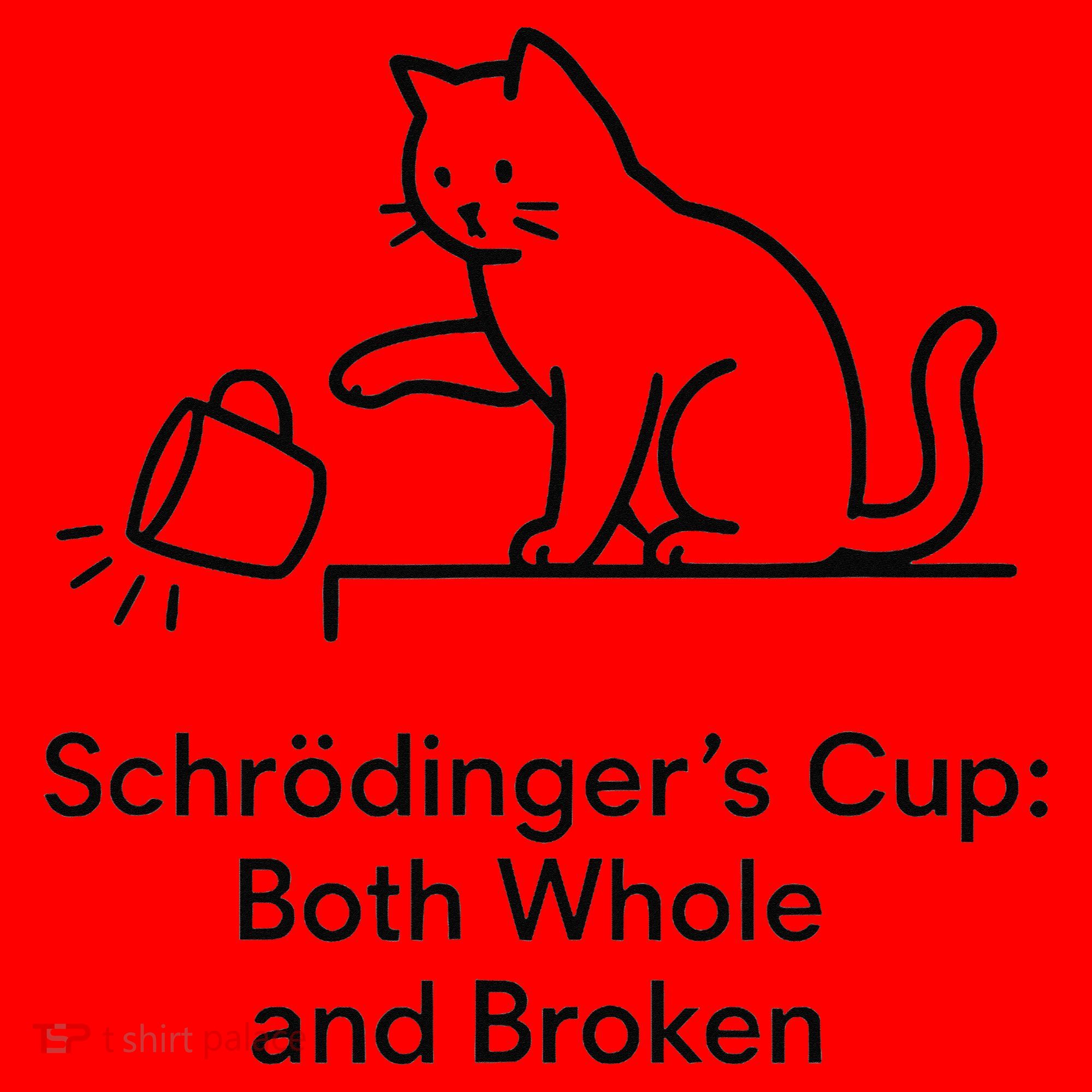 Schrodingers Cup Black Cat Funny Physics Pun Minimalist Santa Hat