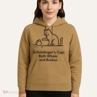 Schrodingers Cup Black Cat Funny Physics Pun Minimalist Hoodie thumb 5