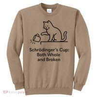 Schrodingers Cup Black Cat Funny Physics Pun Minimalist Sweatshirt thumb 0