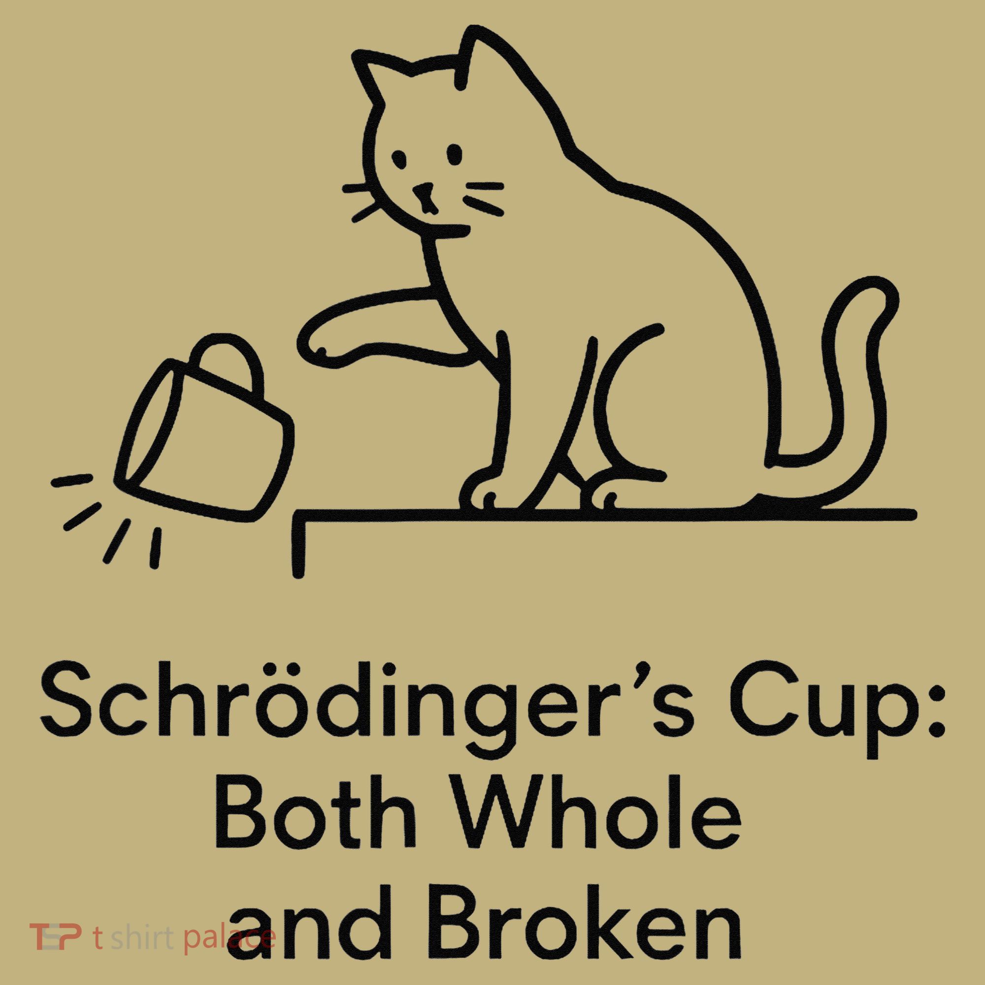 Schrodingers Cup Black Cat Funny Physics Pun Minimalist Mousepad