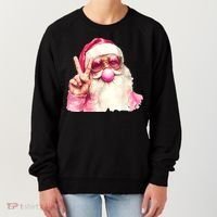 Santa Claus Blowing Sunglasses Christmas Women's Sweatshirt thumb 0