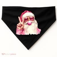 Santa Claus Blowing Sunglasses Christmas USA-Made Doggie Bandana thumb 0