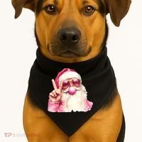 Santa Claus Blowing Sunglasses Christmas USA-Made Doggie Bandana thumb 1