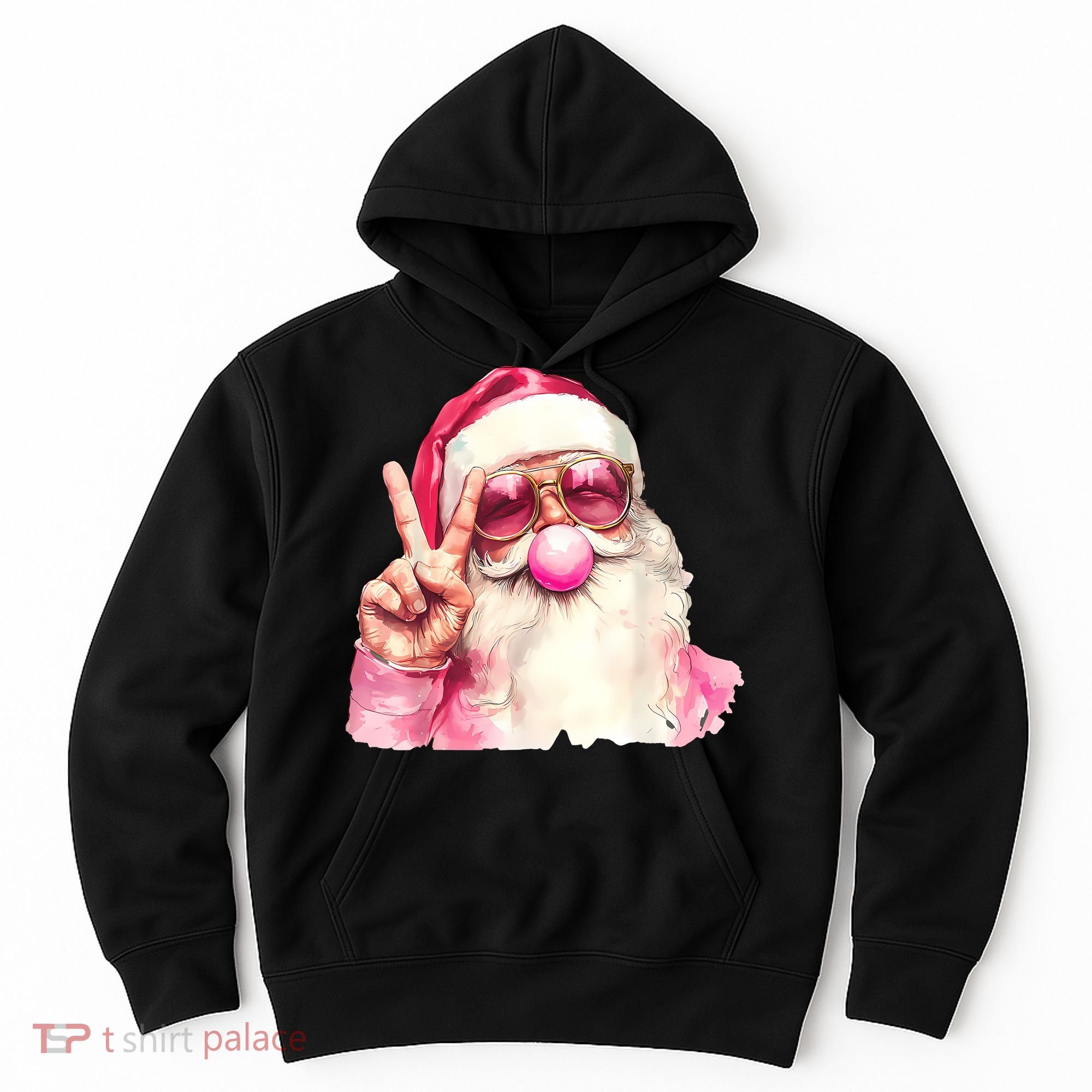 Santa Claus Blowing Sunglasses Christmas Hoodie