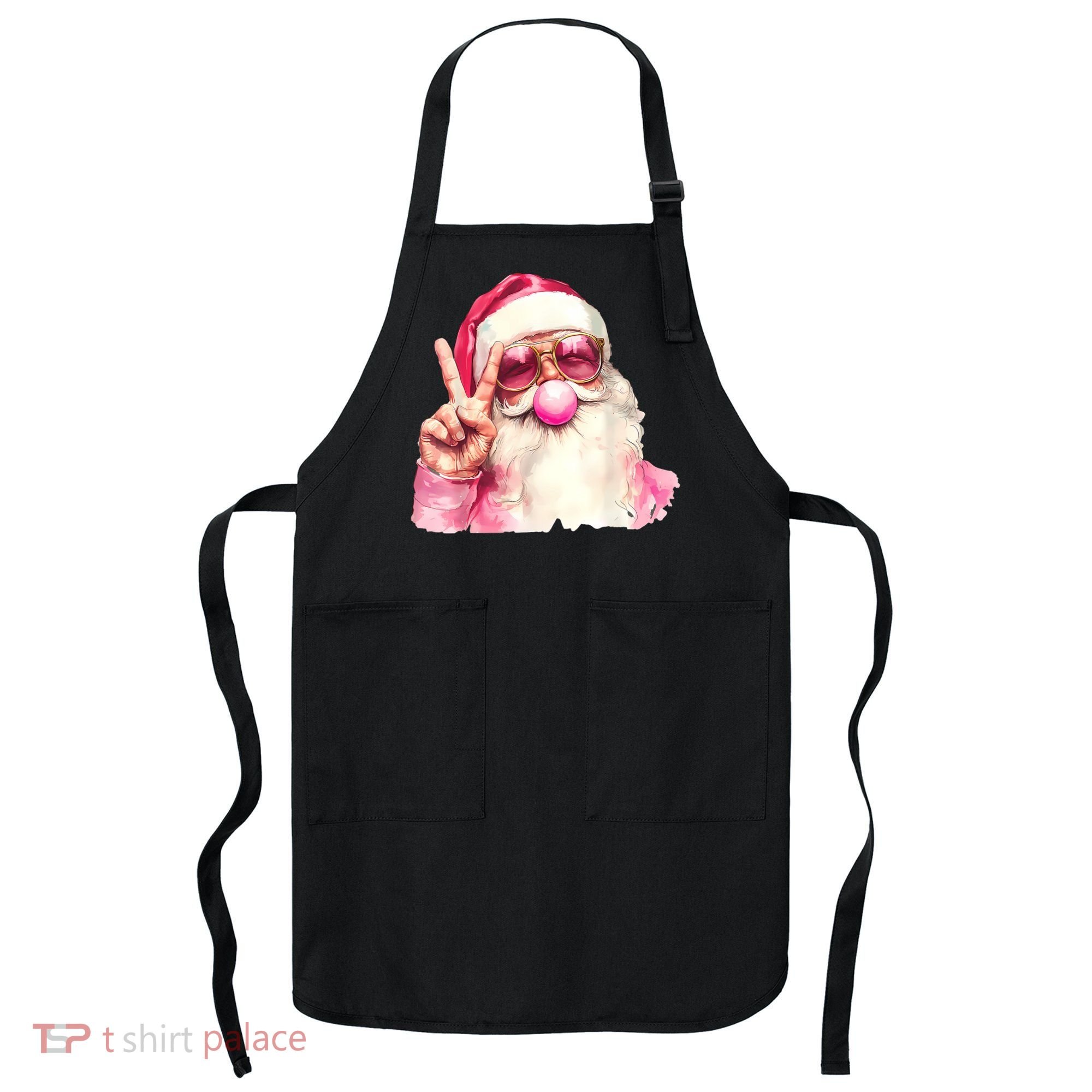 Santa Claus Blowing Sunglasses Christmas Apron